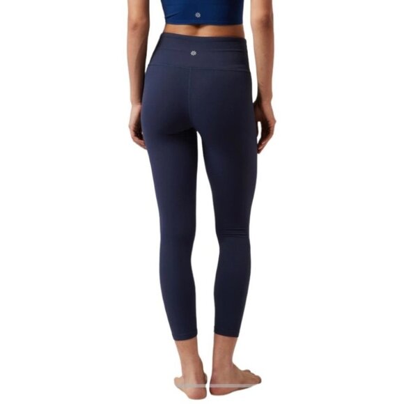 Athleta Leggings Women's Size Small Navy Blue Elation Crop Tight High Rise Yoga - Picture 3 of 8